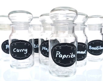 Chalkboard labels, small flourishes, chalkboard labels, kitchen labels, writable labels, chalk labels, storage jar labels