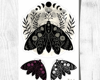Butterfly moth gothic sticker waterproof