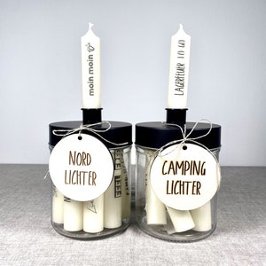 Camping candles large candle jar - personalized candle holder jar