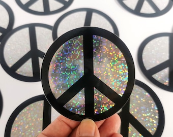 Glitzer Sticker wasserfest Peace