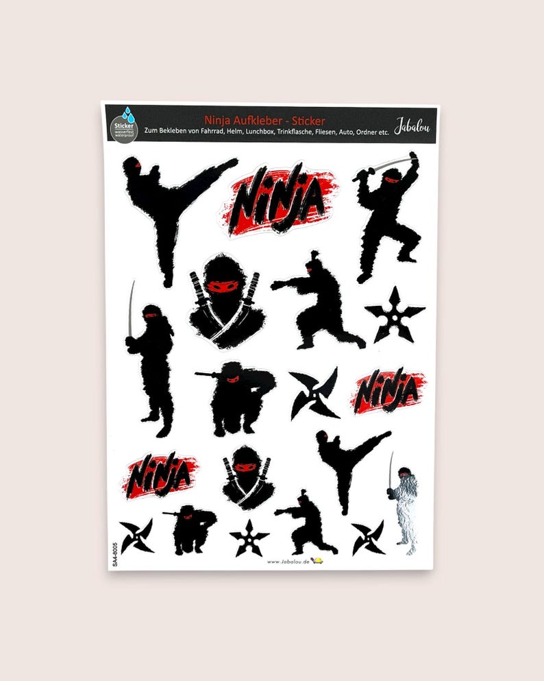 Sticker waterproof Ninja, sticker, Ninja sticker, waterproof stickers, Ninja, dishwasher-safe stickers, Ninja fighter image 1