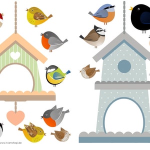 Birds with birdhouse wall stickers, wall stickers, stickers for the children's room, birds wall stickers with birdhouse, Jabalou, wall sticker bird image 2