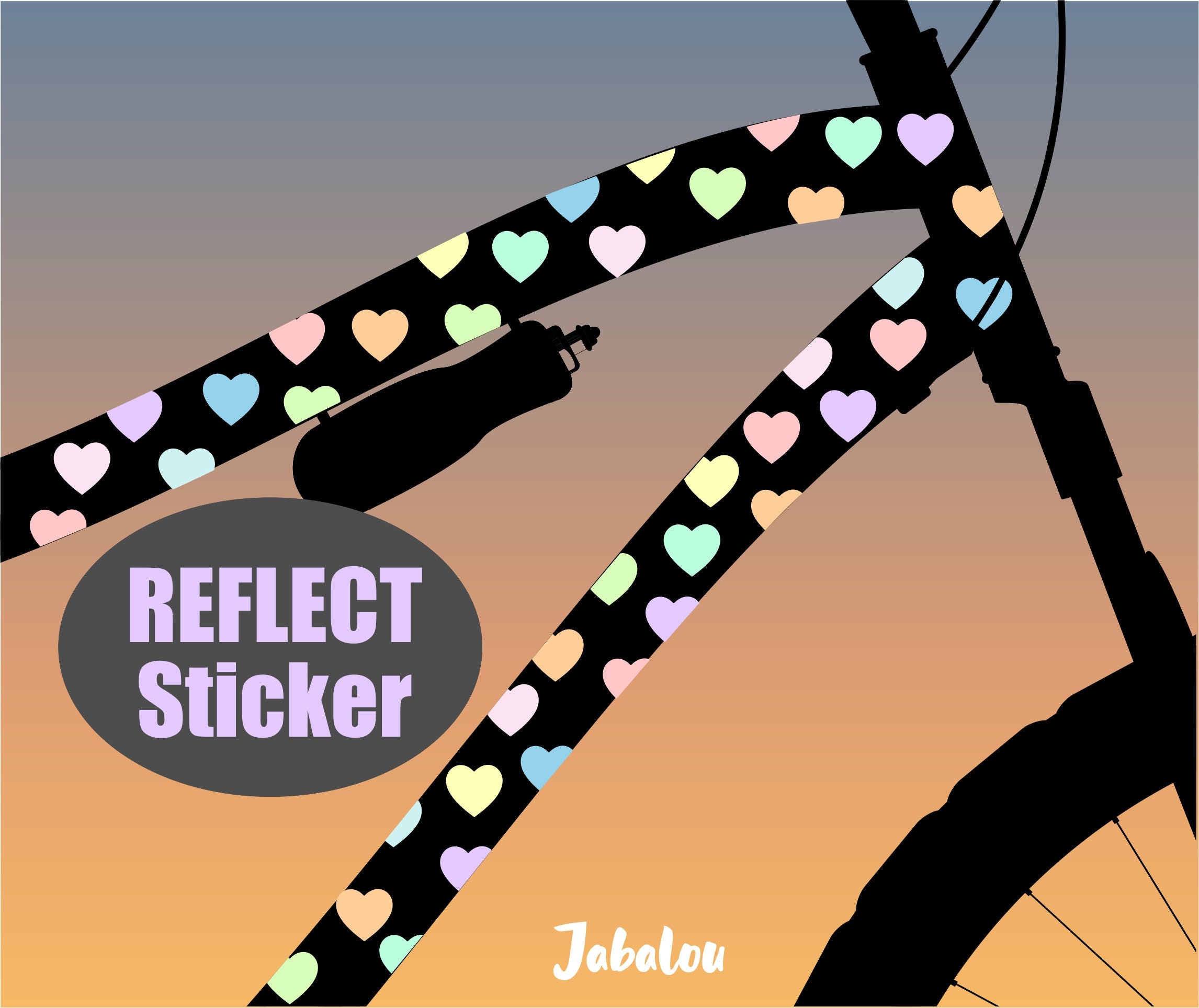 Herzen REFLEKTIERENDE Sticker wasserfest, CANDY, Herzen Aufkleber reflektierend, Herzen Sticker, Konfetti Herzen