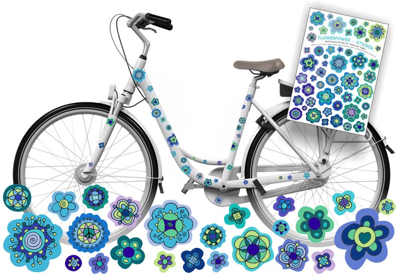 Blumen Fahrradaufkleber Aufkleber fürs Fahrrad Etsy
