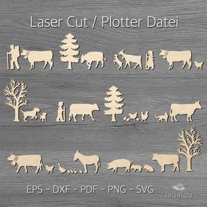 Laser Cut Datei Plotter Alpabzug Schweiz Kühe