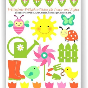 Stickers waterproof garden, stickers, stickers, waterproof stickers, dishwasher safe, lunch box, tiles, doors, furniture, wind turbine, flowers image 1