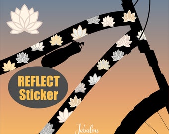 Reflective lotus lily ocher bicycle stickers