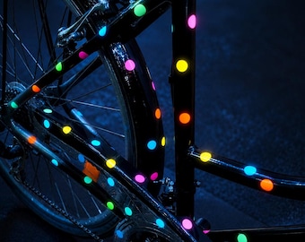 Reflective Confetti Stickers – Bicycle & Helmet – Dot Stickers for Visibility and Safety