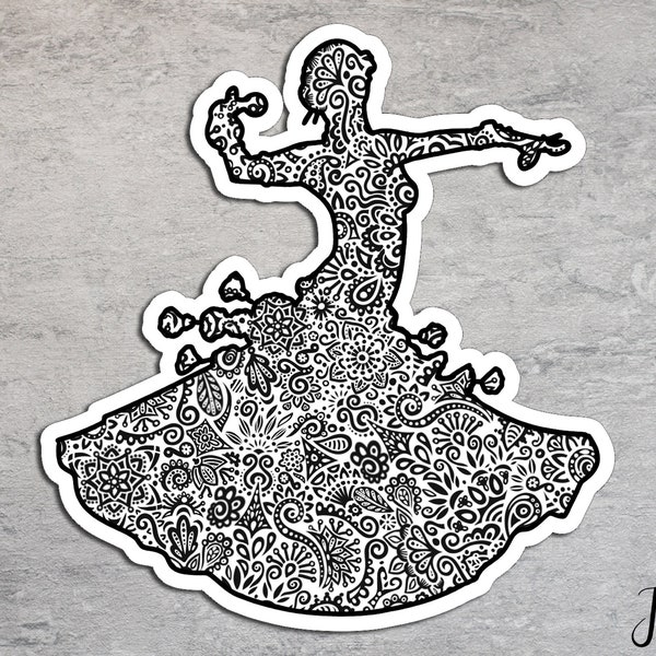 Tribal Tänzerin Aufkleber, Tänzerin Sticker Auto, Autoaufkleber, wasserfester Sticker Tribal, ATS Tribal, Zentangle, Sticker Tribal