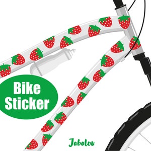 Erdbeeren Fahrradaufkleber, Aufkleber fürs Fahrrad, Sticker Fahrrad, Fahrradsticker, wasserfeste Sticker, Aufkleber, Sticker Bild 1