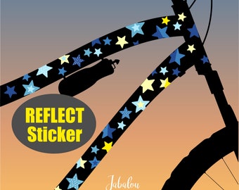 reflective bike stickers, stars, stickers for bike, bike stickers, bike stickers, glow at night, stickers, stickers