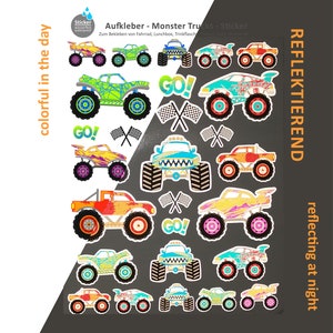 Reflective stickers Monster Trucks, Stickers, Monster Truck Stickers, Reflect Stickers, Monster Trucks, Bicycle Stickers Reflect