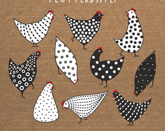 Plotter file chickens digital file - Digistamp