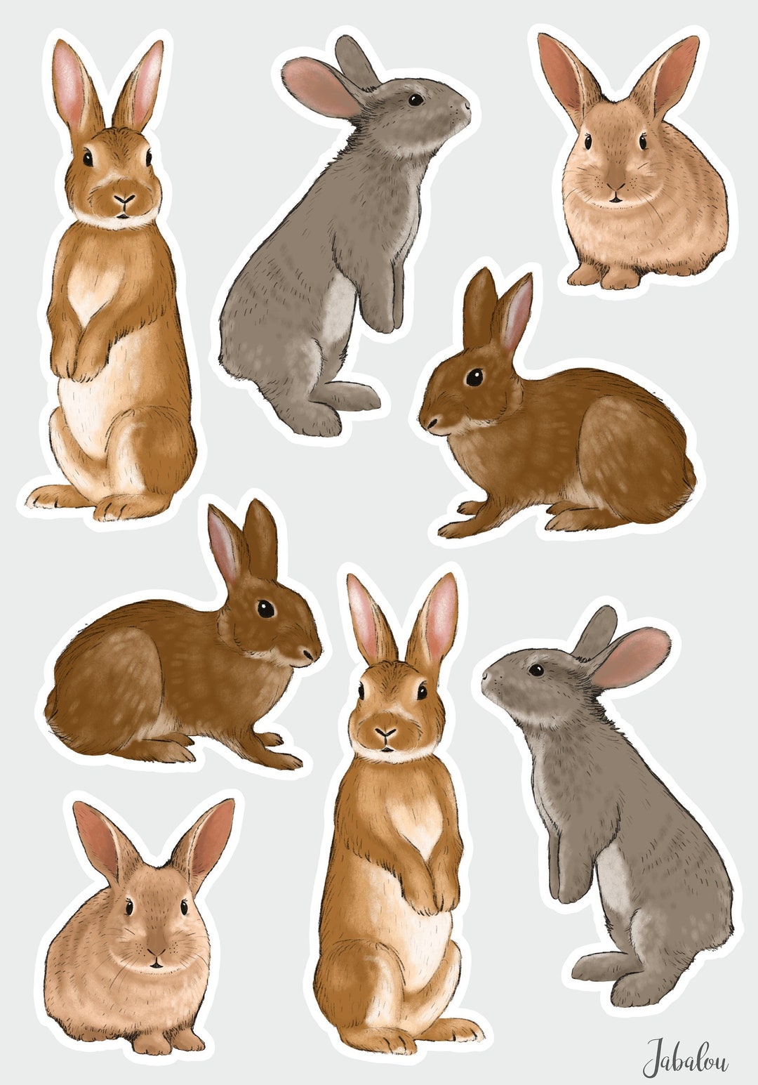 Dishwasher Safe Stickers Rabbits / Bunnies Stickers Etsy