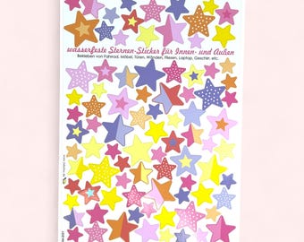 Waterproof star stickers, stickers, decals, star stickers, pastel, waterproof stickers, dishwasher safe, lunchbox, tiles, doors