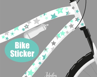 Star bicycle stickers, stickers for bicycles, bicycle stickers, bicycle stickers, waterproof stickers, stickers, mint grey