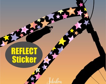 reflective bike stickers stars, stickers for the bike, bike stickers, bike stickers, glow at night, stickers, stickers
