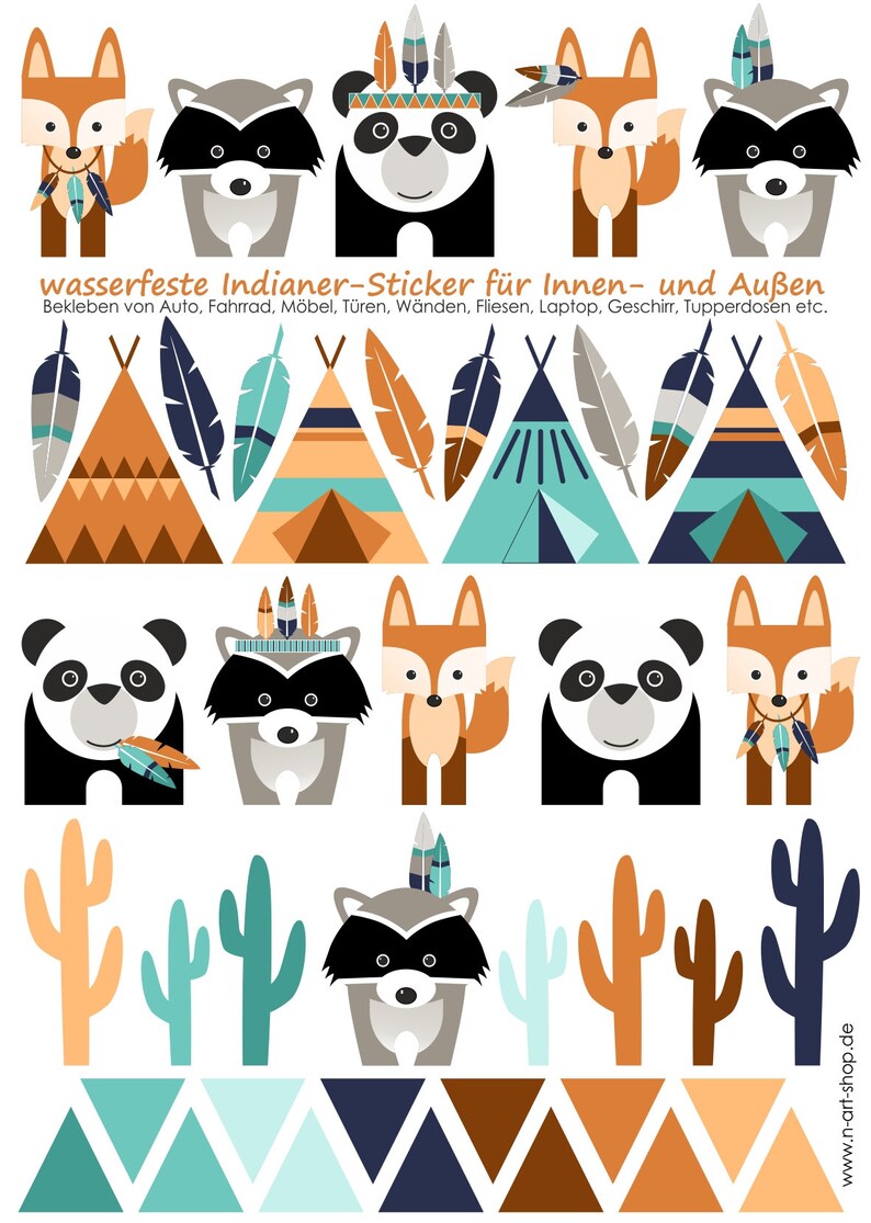 Stickers waterproof Indians, stickers, stickers, waterproof stickers, dishwasher safe, bread tin, tiles, Indian tent, teepee image 4