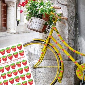 Sticker waterproof strawberries, stickers, stickers, strawberries, waterproof stickers, dishwasher safe, lunch box, tiles, doors, furniture image 6