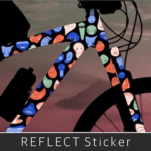 Adesivi riflettenti Smiley Emozioni Ragazza Bicicletta