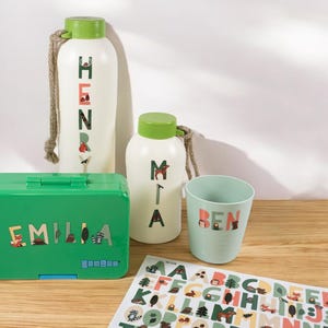 Pegatina letras impermeables ABC bosque