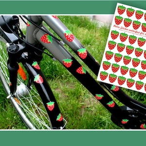 Erdbeeren Fahrradaufkleber, Aufkleber fürs Fahrrad, Sticker Fahrrad, Fahrradsticker, wasserfeste Sticker, Aufkleber, Sticker Bild 5