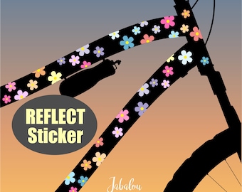 reflective bike stickers, flowers, bike stickers, bike stickers, bike stickers, glow at night, stickers, stickers