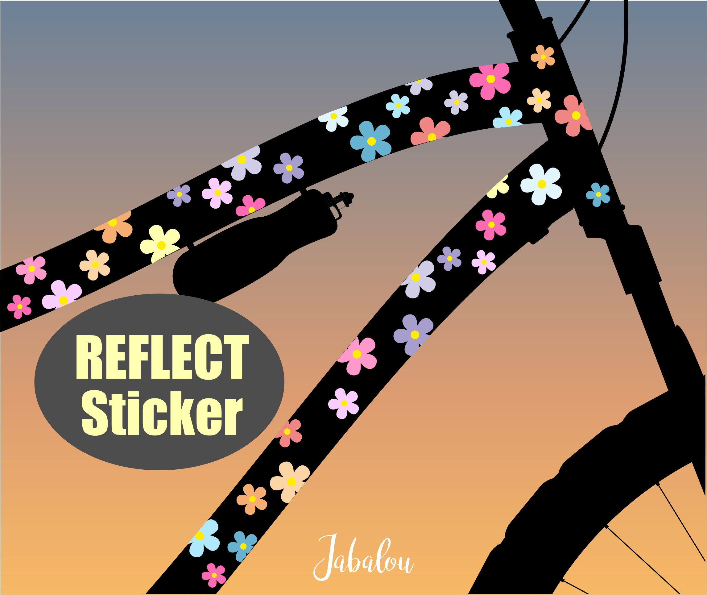 Reflective Bike Stickers, Flowers, Bike Stickers, Bike Stickers