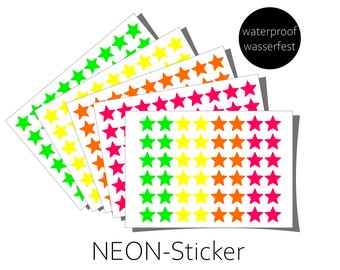 NEON stickers dishwasher safe stars bicycle stickers