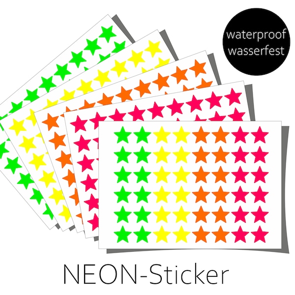 NEON stickers dishwasher safe stars bicycle stickers