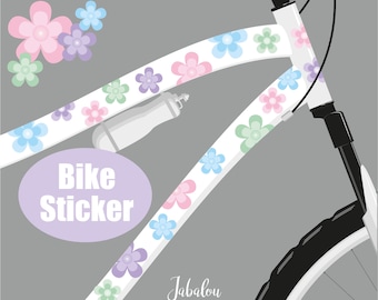 Bloemenfietsstickers, stickers voor op de fiets, fietsstickers, fietsstickers, waterdichte stickers, stickers, pastelbloemen