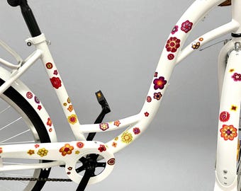 Flower bicycle stickers, stickers for bicycles, stickers bicycles, bicycle stickers, waterproof stickers, stickers, red flowers