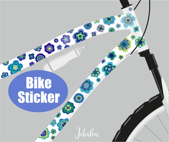 Pegatinas para bicicleta de flores, pegatinas para bicicletas, pegatinas  para bicicletas, pegatinas para bicicletas, pegatinas impermeables,  pegatinas, flores azules -  México