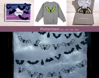 Plotter file SVG bats Halloween
