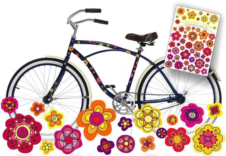 Blumen Fahrradaufkleber Aufkleber fürs Fahrrad Sticker Etsy