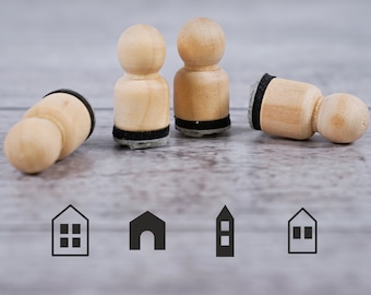 Stamp set of 4 15 mm houses