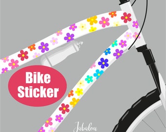 Blumen Fahrradaufkleber, Aufkleber fürs Fahrrad, Sticker Fahrrad, Fahrradsticker, wasserfeste Sticker, Aufkleber, bunte Blüten
