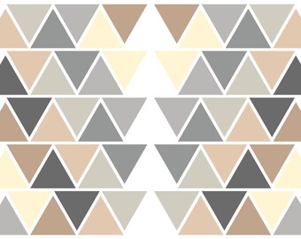 Wall tattoo triangles, wall stickers triangles, stickers for the bedroom geometric, living room, hallway, geometry, gray beige, Jabalou
