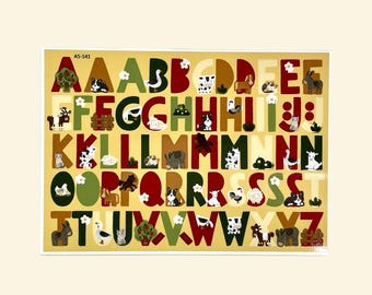 Dishwasher-safe stickers, ABC letters, farm animals