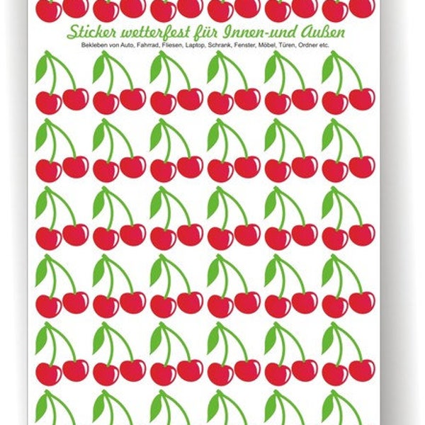 Sticker waterproof cherries, stickers, stickers, cherries, waterproof stickers, dishwasher safe, lunch box, tiles, doors, furniture