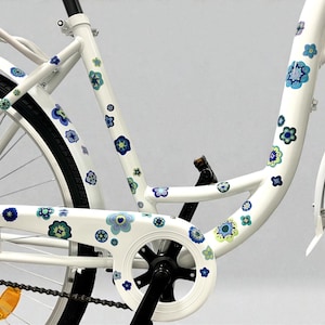 Flower bicycle stickers, stickers for bicycles, bicycle stickers, bicycle stickers, waterproof stickers, stickers, blue flowers