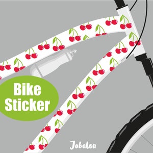 Kirschen Fahrradaufkleber, Aufkleber fürs Fahrrad, Sticker Fahrrad, Fahrradsticker, wasserfeste Sticker, Aufkleber, Sticker Bild 1