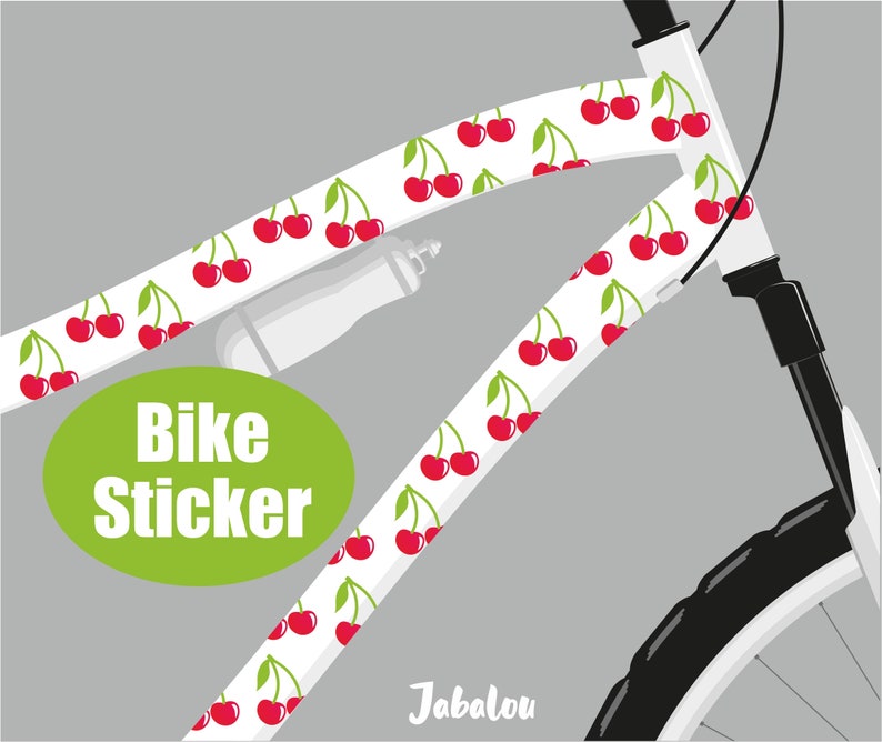 Kirschen Fahrradaufkleber, Aufkleber fürs Fahrrad, Sticker Fahrrad, Fahrradsticker, wasserfeste Sticker, Aufkleber, Sticker Bild 1