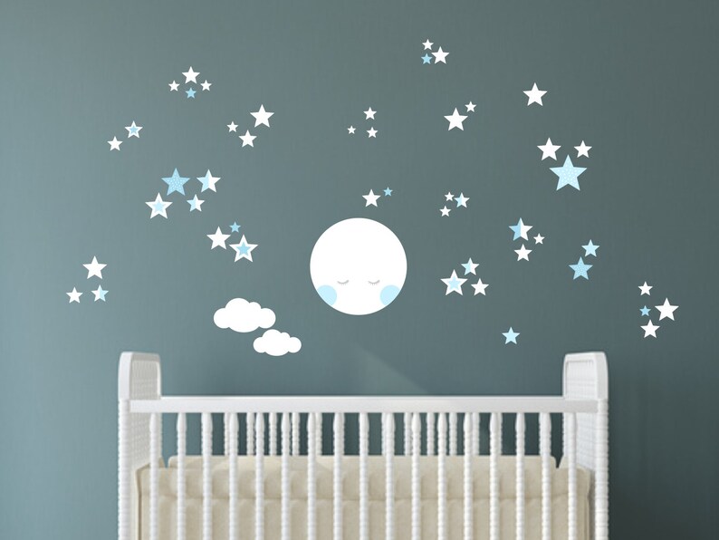 Leuchtender Mond Wandtattoo - PVC Aufkleber Für Kinderzimmer