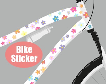 Floral bicycle stickers, stickers for bicycles, bicycle stickers, waterproof stickers, pastel flowers
