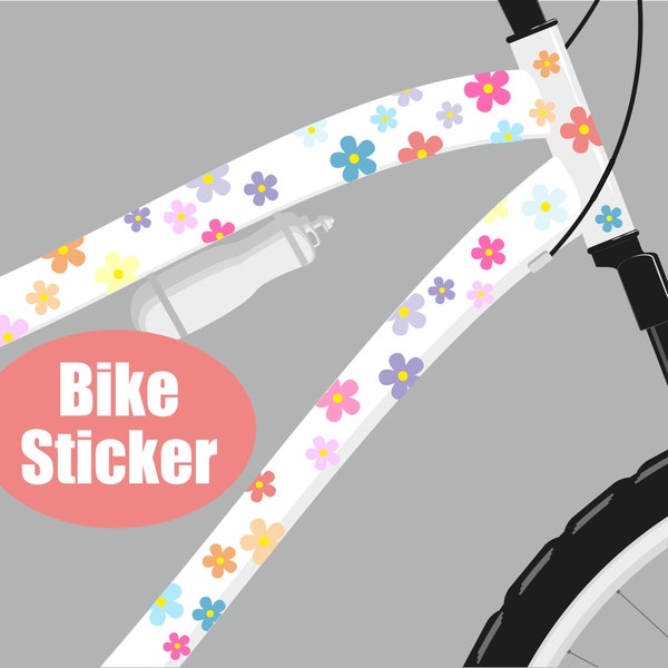 Blumen Fahrradaufkleber, Aufkleber fürs Fahrrad, Sticker Fahrrad, Fahrradsticker, wasserfeste Sticker, Aufkleber, Pastell Blüten