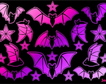 Sticker waterproof bat sticker pink