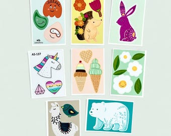 Set of dishwasher-safe stickers for filling advent calendars or party favors for children's birthdays