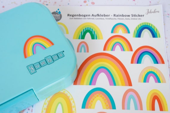 Aufkleber wasserfest Regenbogen Sticker spülmaschinenfest - .de