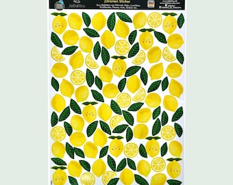Lemon sticker sheet A4 - weatherproof and dishwasher safe for bicycle, lunchbox or water bottle